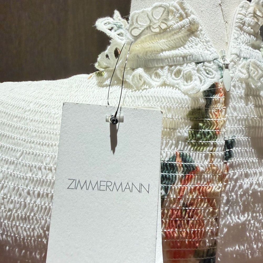 Zimmermann Ivory Maxi Dress with Peach Floral Print - Picture 5 of 15